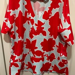 Crosby by Mollie Burch Susie Tunic, azalea blooms, size medium